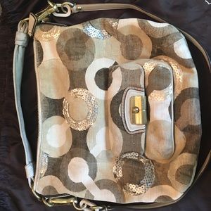 Coach signature tote sequin detail